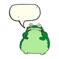 cartoon fat frog with speech bubble Royalty Free Stock Photo
