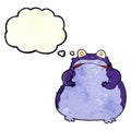 cartoon fat frog with thought bubble Royalty Free Stock Photo