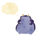 cartoon fat frog with thought bubble Royalty Free Stock Photo
