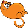 Cartoon of fat orange cat Royalty Free Stock Photo