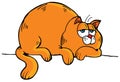 Cartoon of fat orange cat Royalty Free Stock Photo