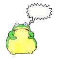 cartoon fat toad with speech bubble Royalty Free Stock Photo