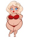 Cartoon fat woman