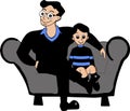 Cartoon father and son vector image