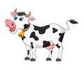 Cartoon female cow cute design isolated on white background Royalty Free Stock Photo