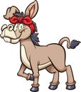 Cartoon female donkey with red bandanna