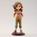 Cartoon Female Figurine In Pink Jacket And Jeans