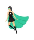 Cartoon Female Superhero Character. Vector