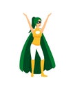 Cartoon Female Superhero Character. Vector