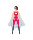 Cartoon Female Superhero Character. Vector