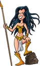 Cartoon female warrior