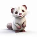 Cute Cartoon Ferret: Fluffy And Playful 3d Animation
