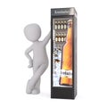 Cartoon Figure Leaning Against Beer Cooler
