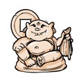 Cartoon figurine of buddhist god hotej