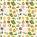 Cartoon Finance & Money seamless pattern