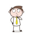 Cartoon Financial Advisor Thinking an Idea Vector