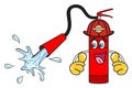 Cartoon fire extinguisher character for school kids safety awareness