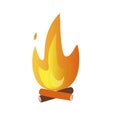 Cartoon fire flame icon set. Vector design. Royalty Free Stock Photo