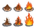 Cartoon fire flames. Royalty Free Stock Photo