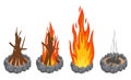 Cartoon fire flames. Royalty Free Stock Photo