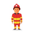 Cartoon Firefighter Character isolated on white Background. Vector Royalty Free Stock Photo