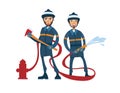 2 cartoon firefighters