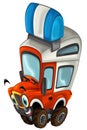 Cartoon cartoon fireman fire off road car isolated illustration