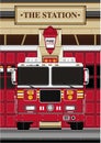 Cartoon Fireman - Fire Truck Royalty Free Stock Photo
