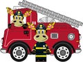Cartoon Fireman Giraffe Royalty Free Stock Photo