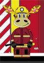 Cartoon Fireman Giraffe Royalty Free Stock Photo