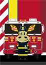 Cartoon Fireman Giraffe Royalty Free Stock Photo