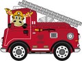 Cartoon Fireman Giraffe Royalty Free Stock Photo