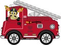 Cartoon Fireman Giraffe Royalty Free Stock Photo