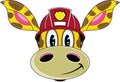 Cartoon Fireman Giraffe Royalty Free Stock Photo