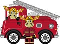 Cartoon Fireman Giraffe Royalty Free Stock Photo