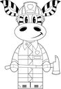 Cartoon Fireman Zebra Royalty Free Stock Photo
