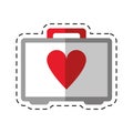 Cartoon first aid kit emergency heart care