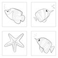 Cartoon fish animal charactor doodle kawaii cute graphic design illustration vector abstract background pattern icon. Royalty Free Stock Photo