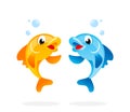 Cartoon fish characters. Royalty Free Stock Photo