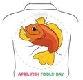 Cartoon Fish Design for April Fools' Day, Vector Illustration