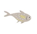 Cartoon fish icon on white background. Royalty Free Stock Photo