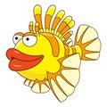 Cartoon fish lionfish