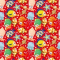 Cartoon fish seamless pattern