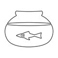 Cartoon Fish Tank Icon Isolated On White Background Royalty Free Stock Photo