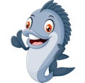 Cartoon fish waving Royalty Free Stock Photo