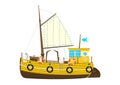 Cartoon Fishing Boat. Royalty Free Stock Photo