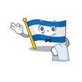 Cartoon flag honduras isolated in character waiter