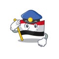 Cartoon flag yemen isolated in police character