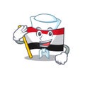 Cartoon flag yemen isolated in sailor character