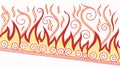 Cartoon Flame Border, Playful Fire Decorative Element, vector design Generative AI Royalty Free Stock Photo
